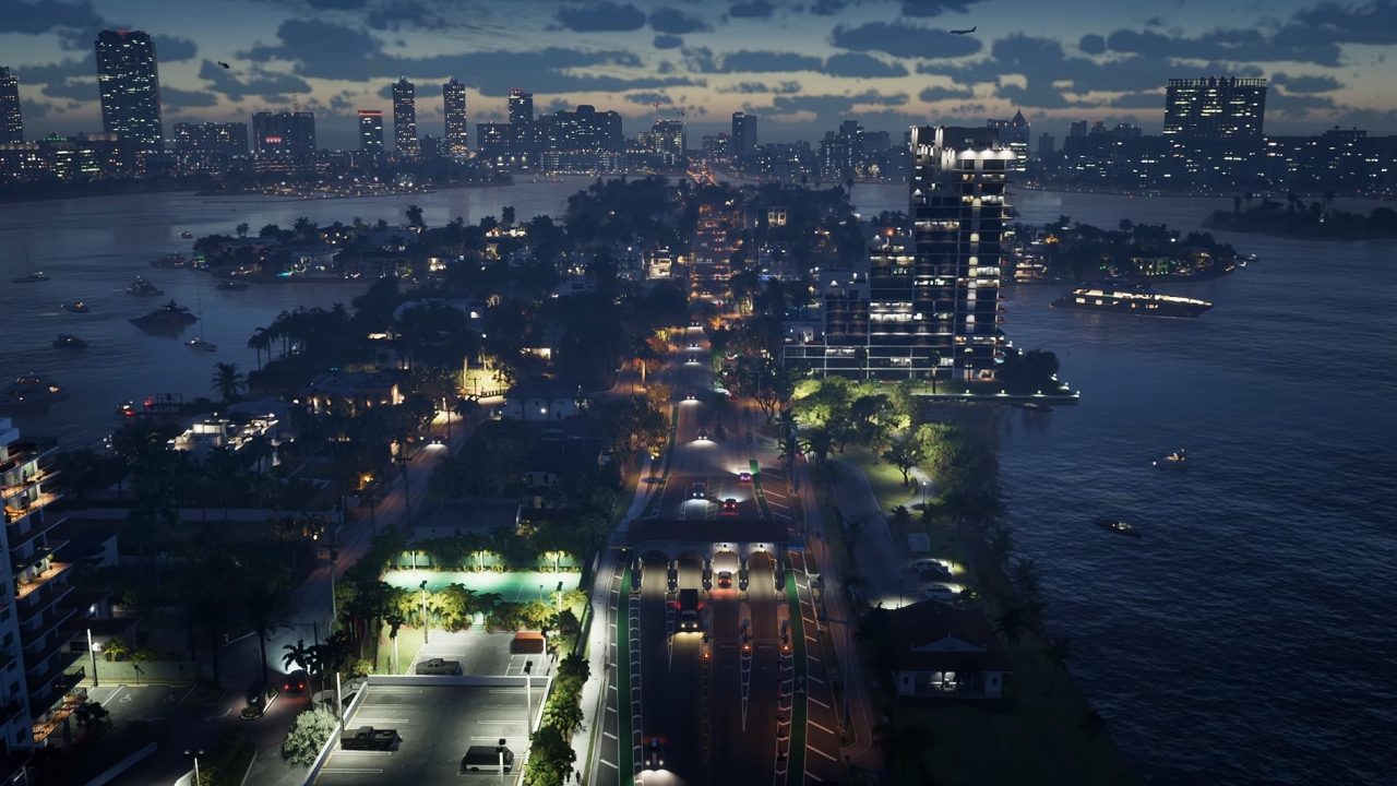 GTA6首部预告片详细内容解析插图10 夜间的迈阿密