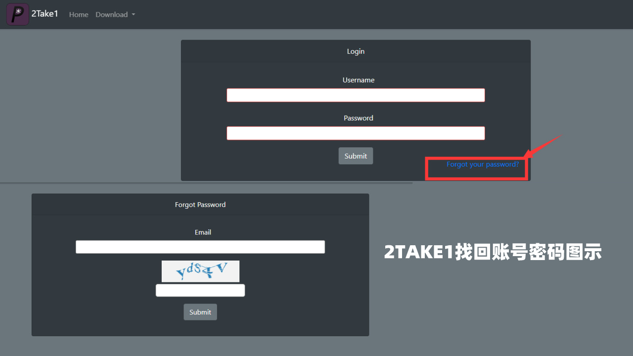 盘点GTA5辅助找回账号或密码的解决办法插图3 找回2TAKE1账号密码方法图示
