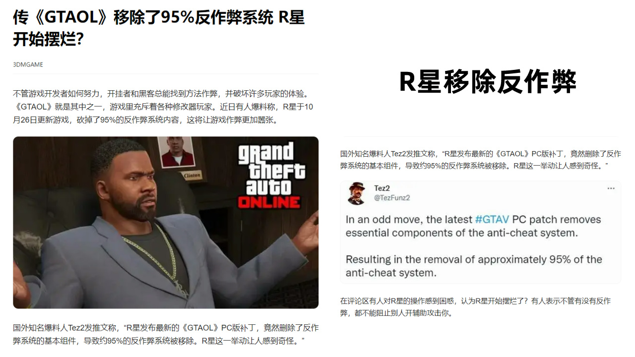 为何说GTA5修改器已经大众化了?插图 R星移除95%反作弊